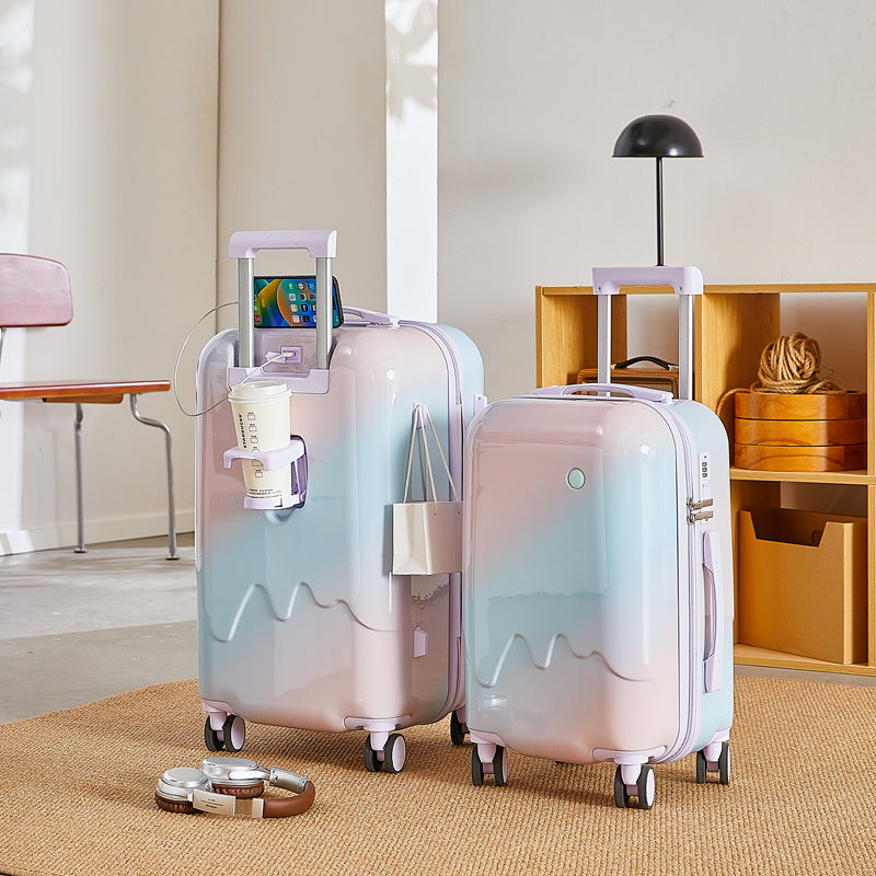 Smart Travel Suitcase with Integrated Charging Station Bowlift