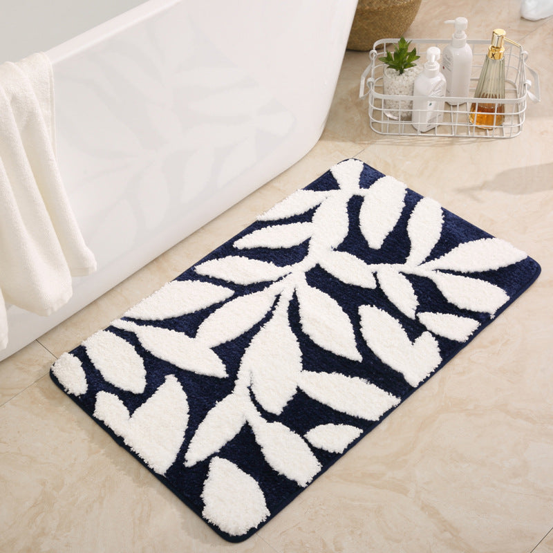 Leaf Patterned Luxury Bath Mat Bowlift
