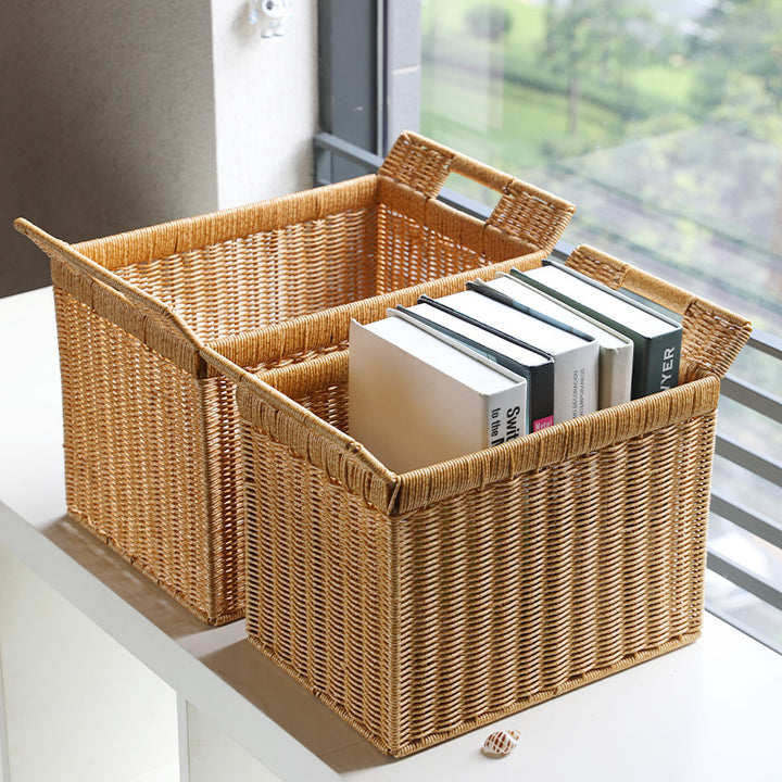 Handcrafted Woven Storage Cube with Ergonomic Handles Bowlift