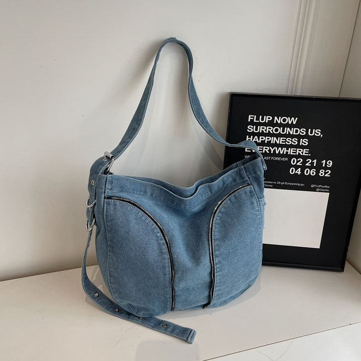 Fashionable Denim Shoulder Bag Bowlift