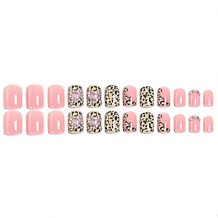 Elegant leopard print artificial nails Bowlift