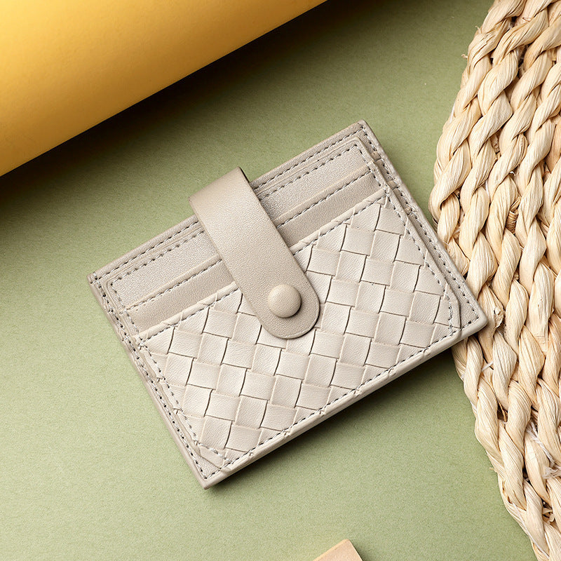 Woven Leather Credit Card Holder