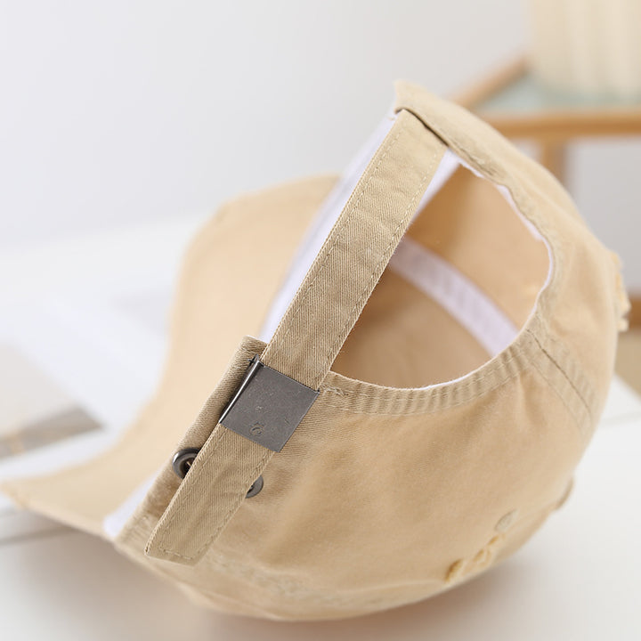Women's fashionable destroyed baseball cap with adjustable strap Bowlift