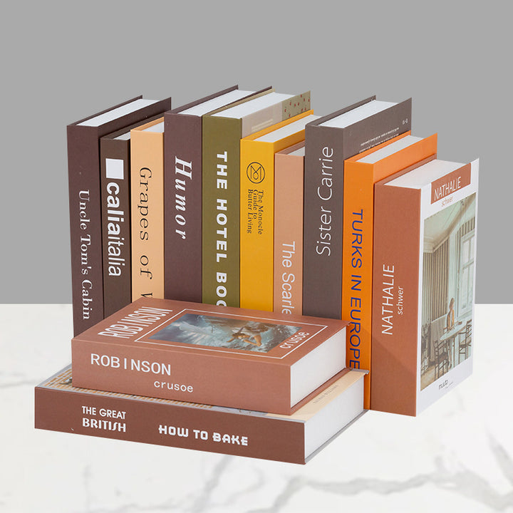 Decorative faux book storage box set for bookshelf styling Bowlift