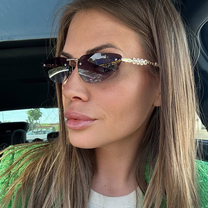 Women's Cat-Eye Sunglasses with Luxurious Details and Protective UV Filter Bowlift