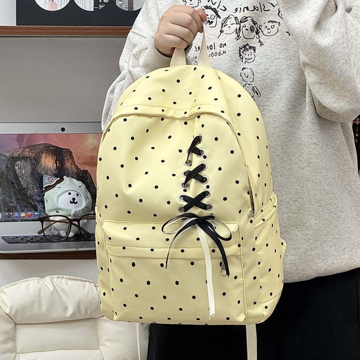 Playful Polka Dot Casual Backpack Bowlift