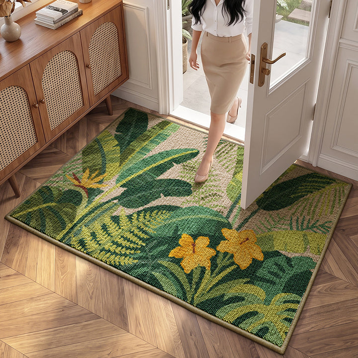 Tropical Leaf Design Welcome Mat Bowlift