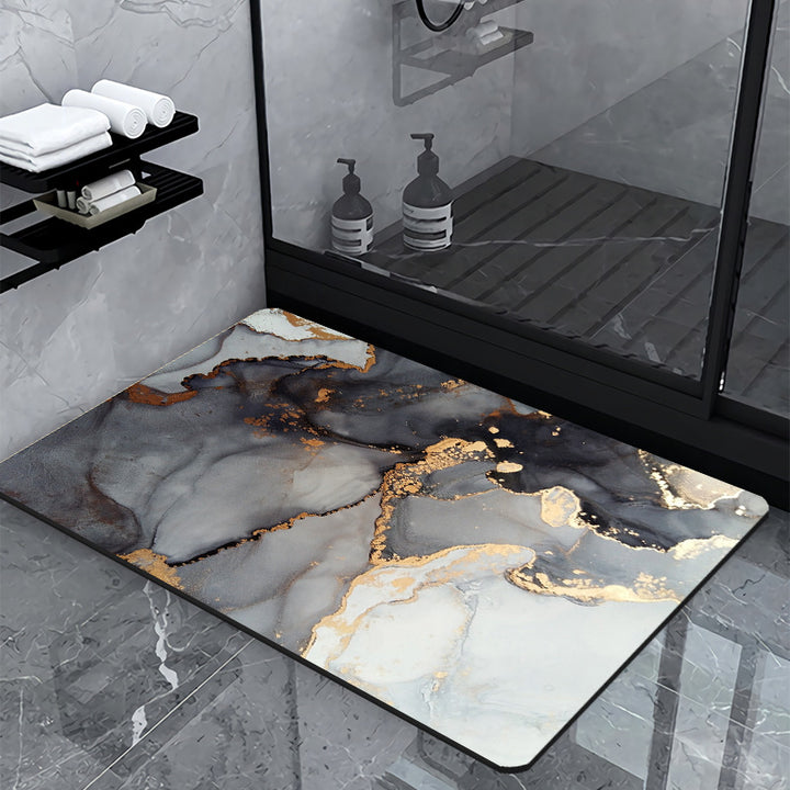 Luxury Marble-Effect Bath Mat Bowlift