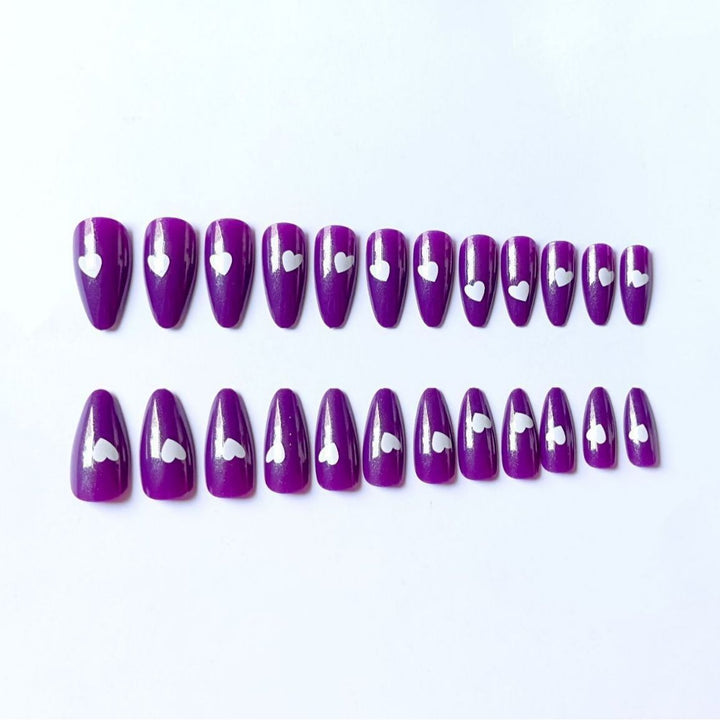 Artistic Heart-Accent Stiletto Nail Art Set