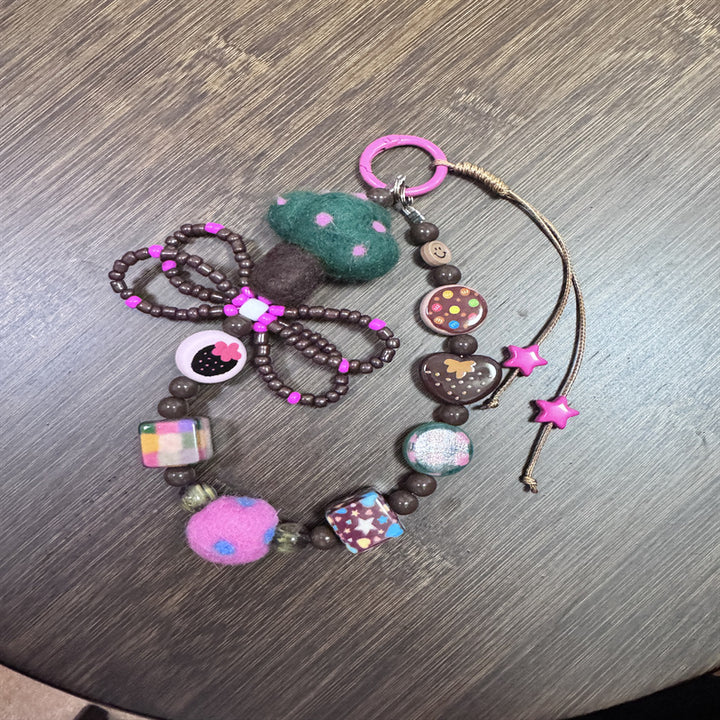 Decorative Beaded Charm Keychain Bowlift 1790135023