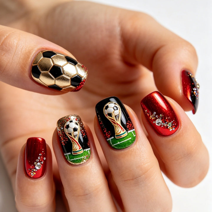 Sports-themed design artificial nails Bowlift