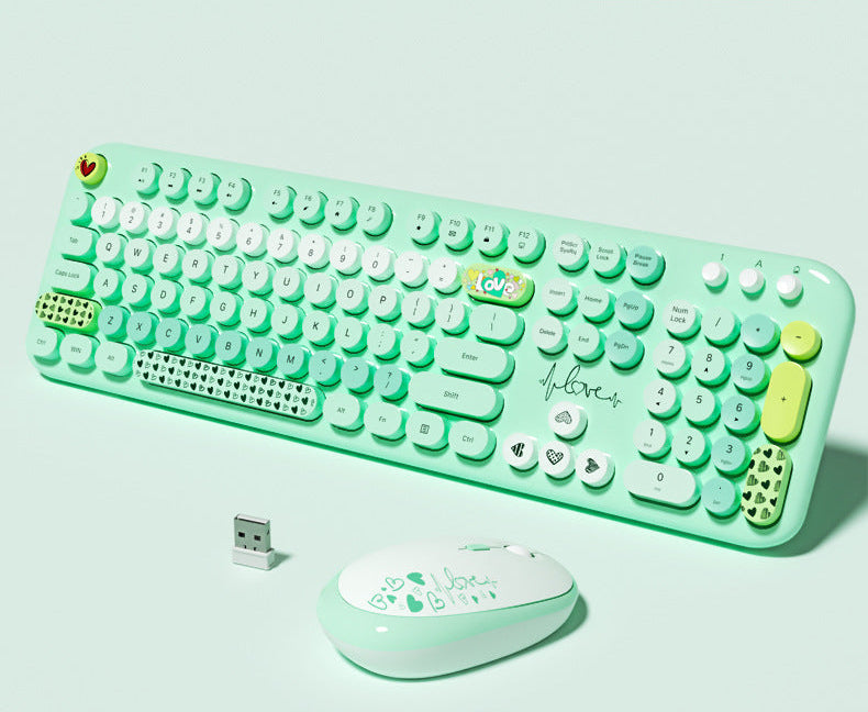 Cute-Themed Wireless Keyboard and Mouse Set Bowlift