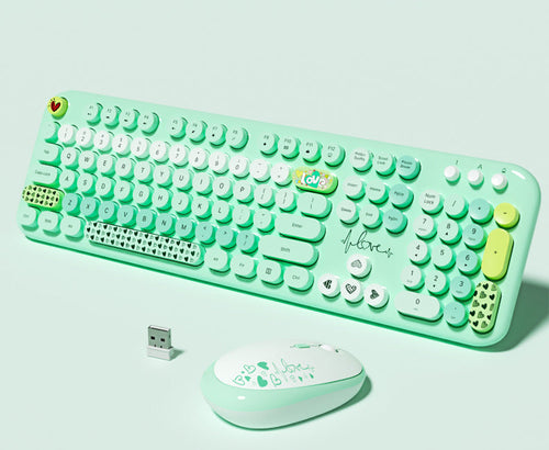 Cute-Themed Wireless Keyboard and Mouse Set Bowlift