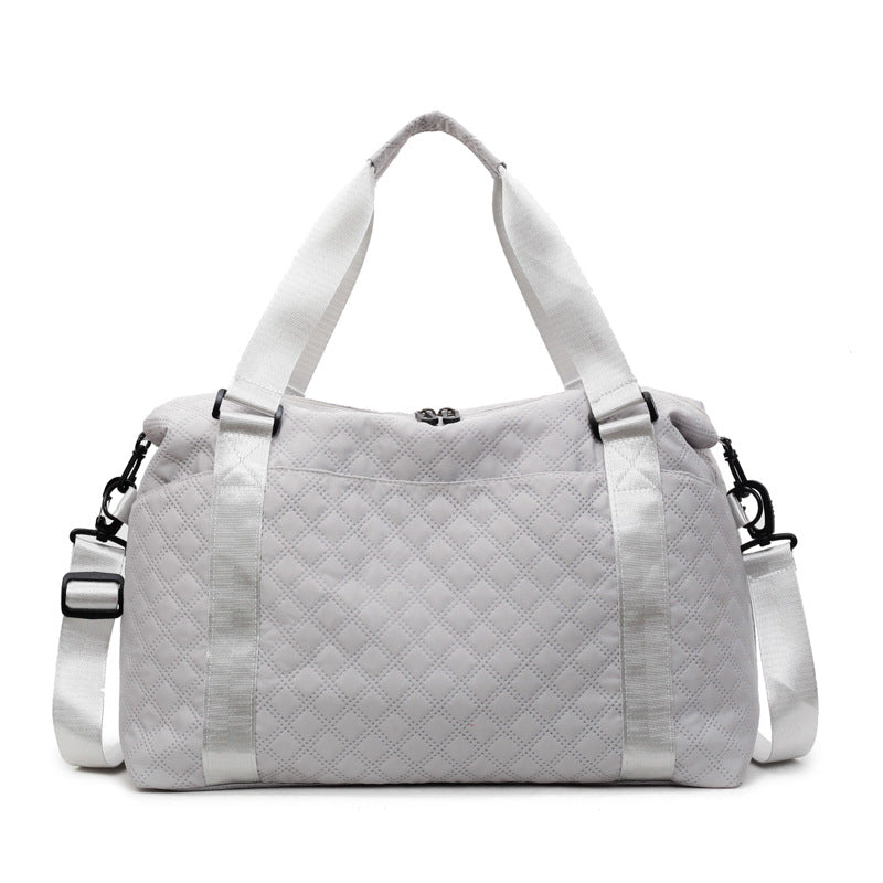 Quilted Fabric Travel Duffle Bag Bowlift