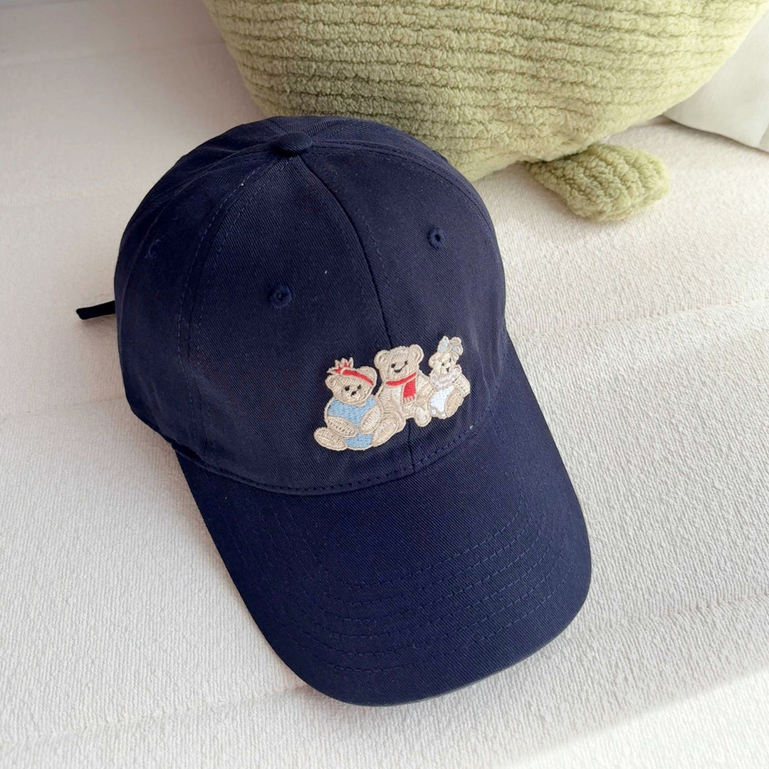 Women's Playful Embroidered Bear Cap Bowlift