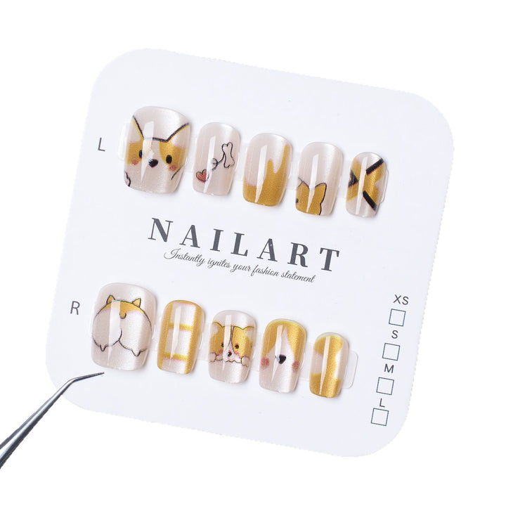 Whimsical Press-On Nail Set Bowlift