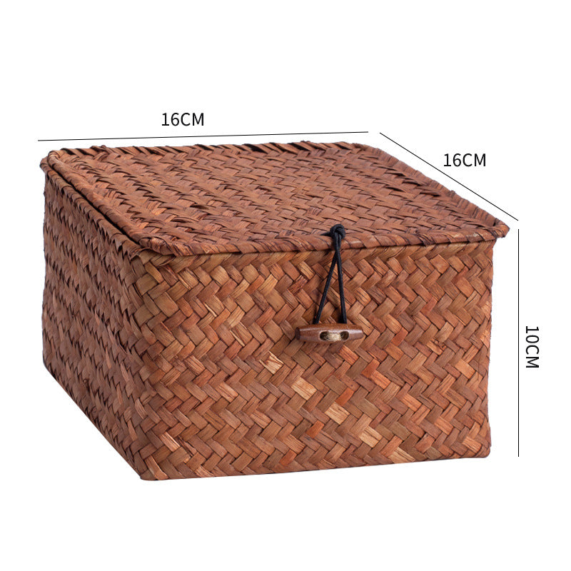 Handwoven Storage Box with Lid Bowlift