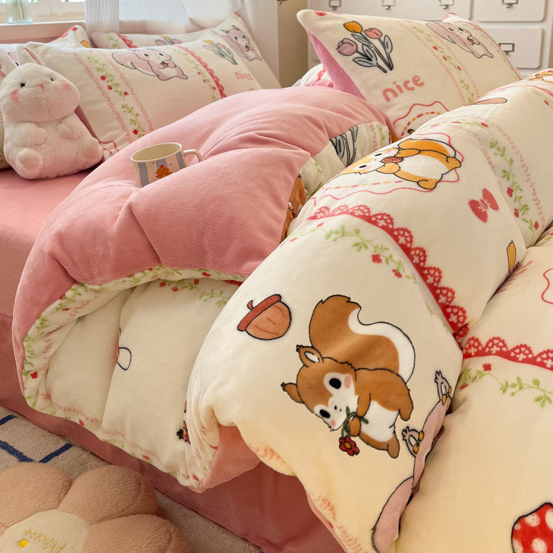 Plush Reversible Microfiber Comforter Set With Oversized Bolstered Body Pillow And Geometric Print
