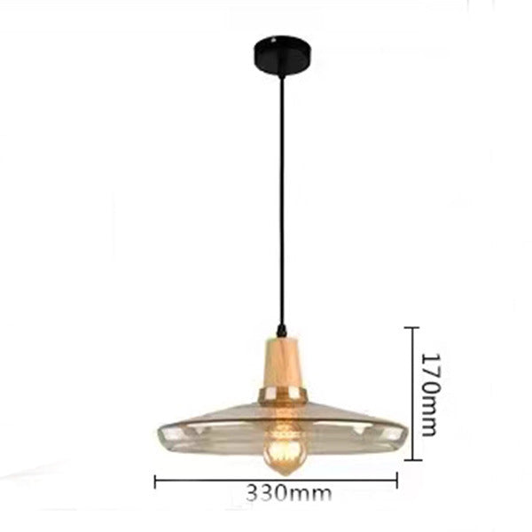 Modern Wood and Glass Pendant Light