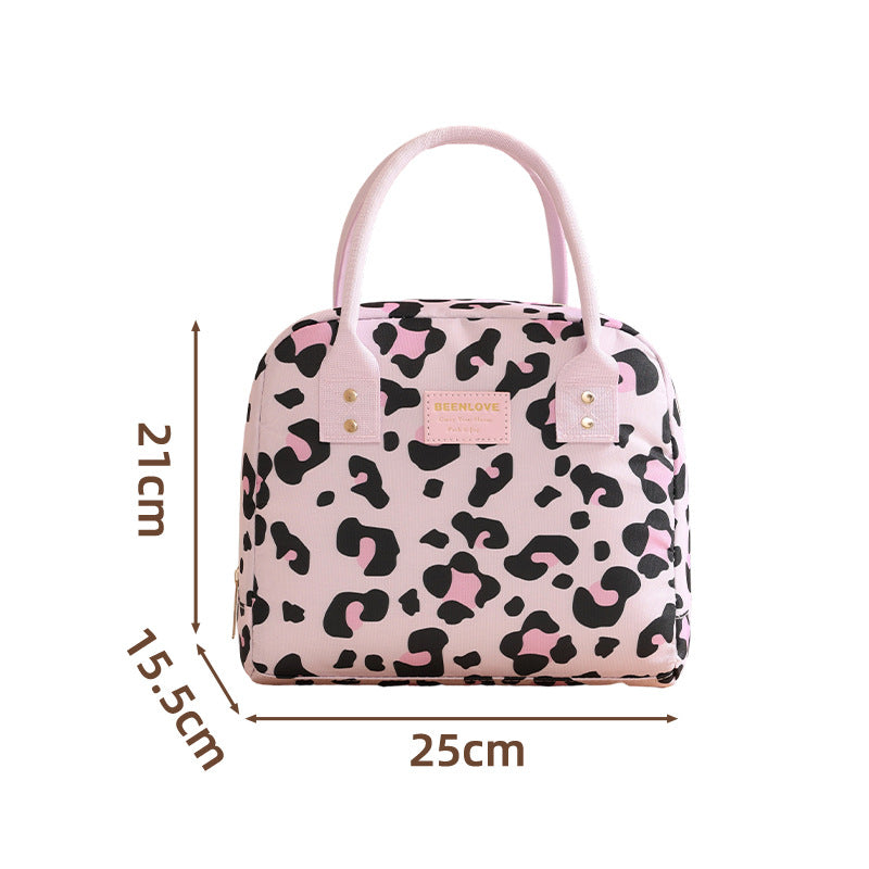 Insulated Leopard Print Lunch Tote Bowlift