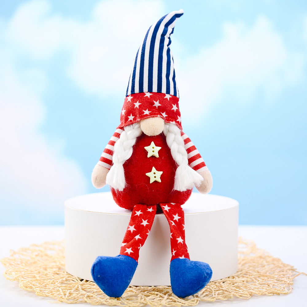 Decorative Patriotic Gnome Figurine Bowlift