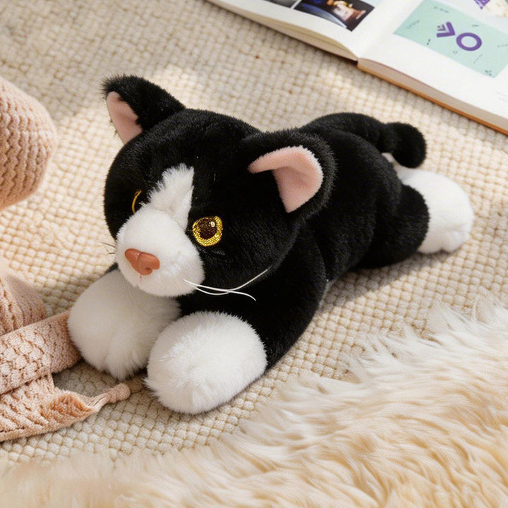 Lifelike Stretching Cat Plush Floor Cuddle Pillow Bowlift