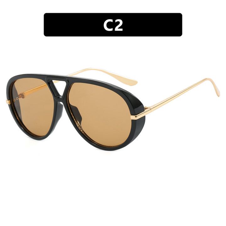 Women's oversized sunglasses with elegant plastic frame and mirrored lenses Bowlift