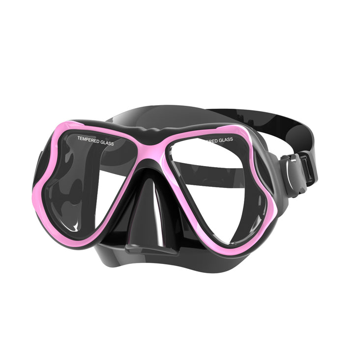 Diving mask with wide field of vision and impact-resistant design Bowlift
