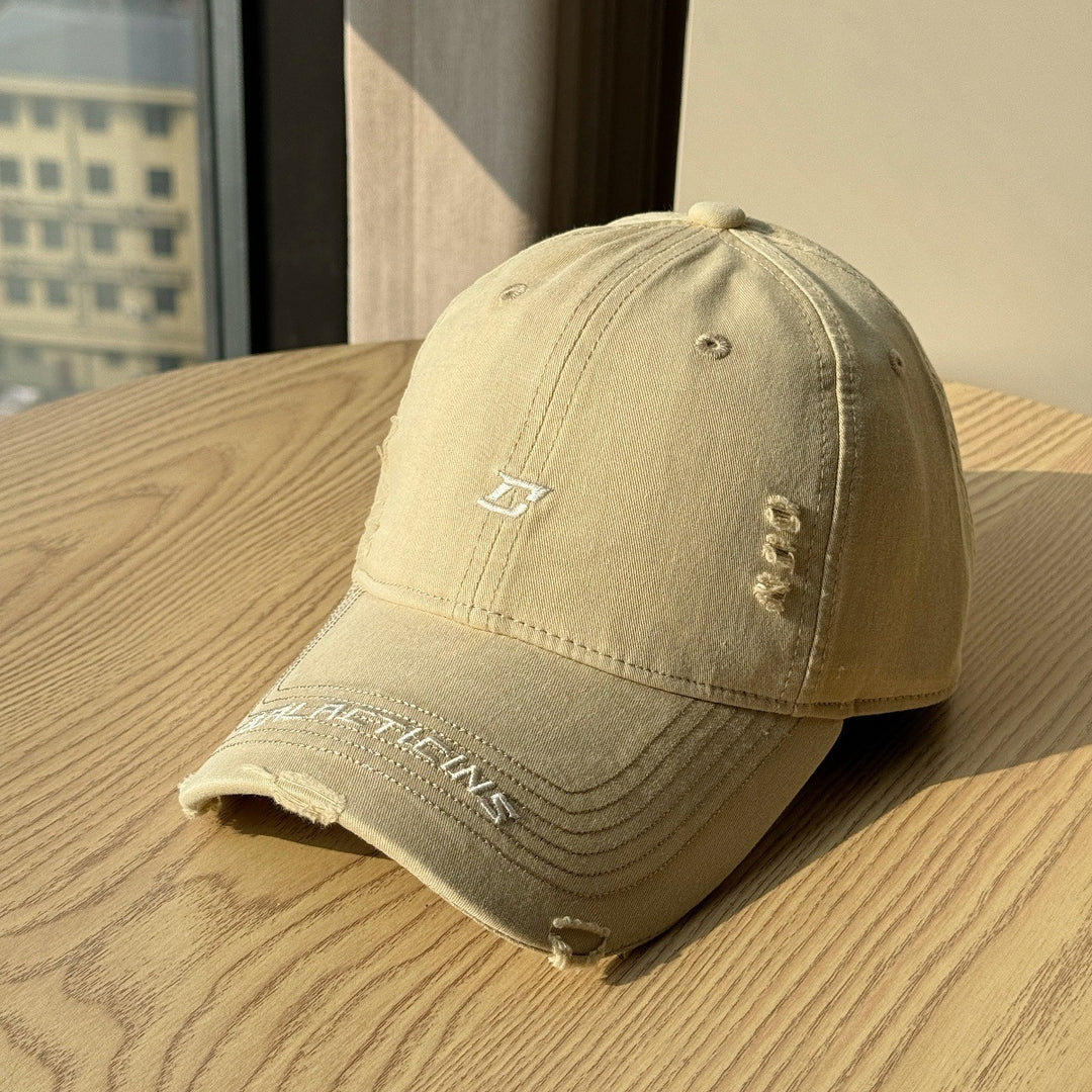 Men's Distressed Denim Baseball Cap Bowlift