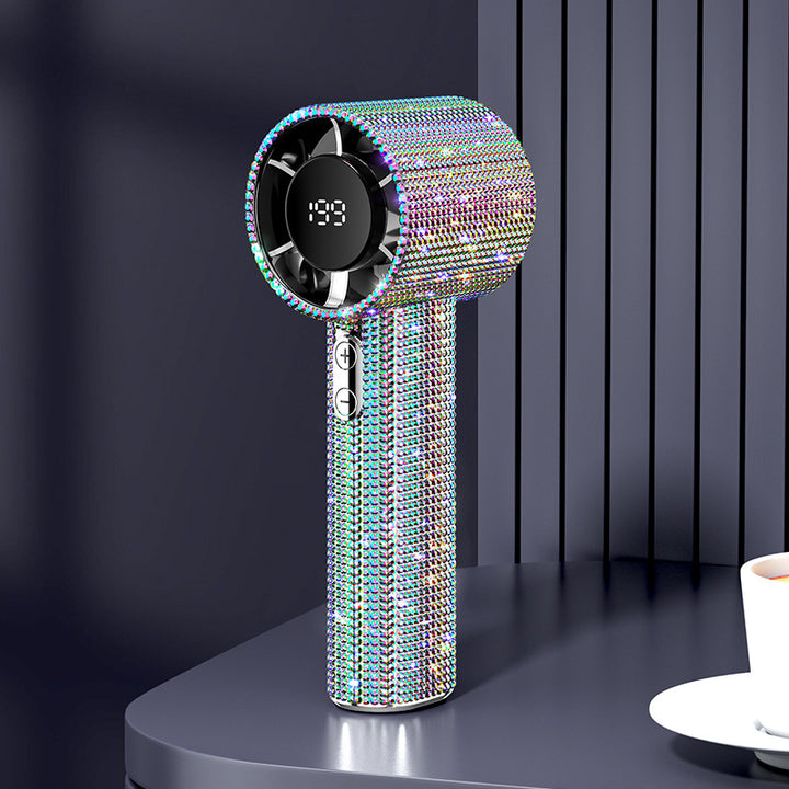 Ladies High Gloss Hand Fan with Digital Display Bowlift