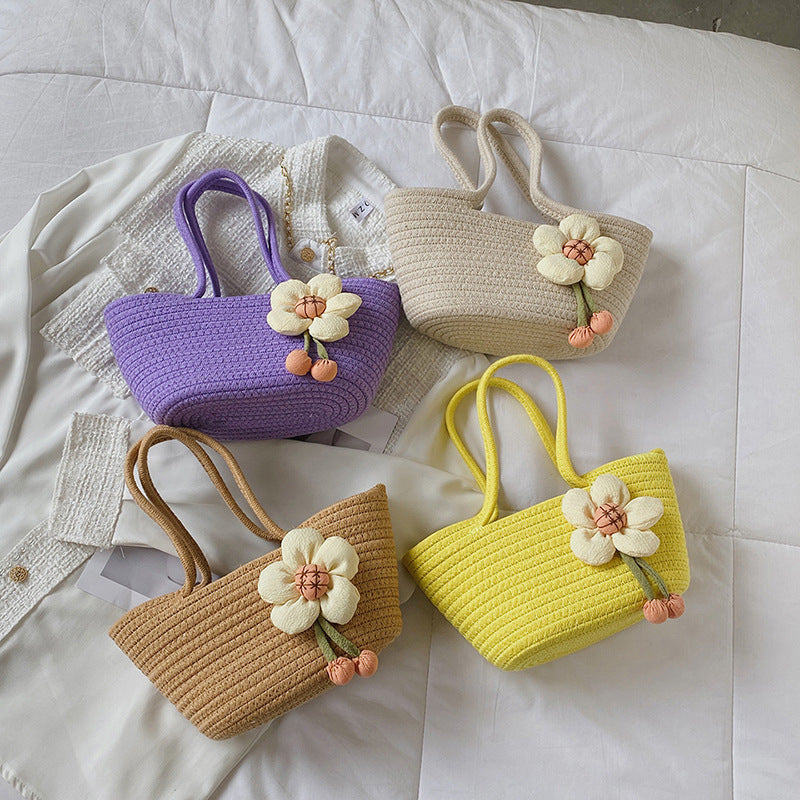 Decorative Woven Straw Tote Bowlift