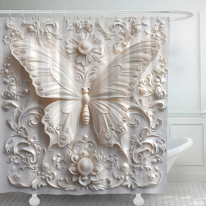 Artistic Butterfly Shower Curtain Bowlift