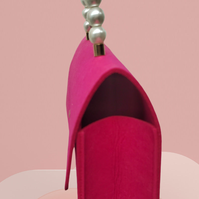 Stylish Pearl Handle Bowlift Handbag