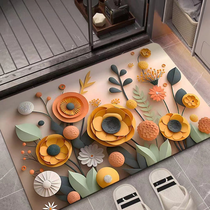 3D Textured Floral Mat Bowlift