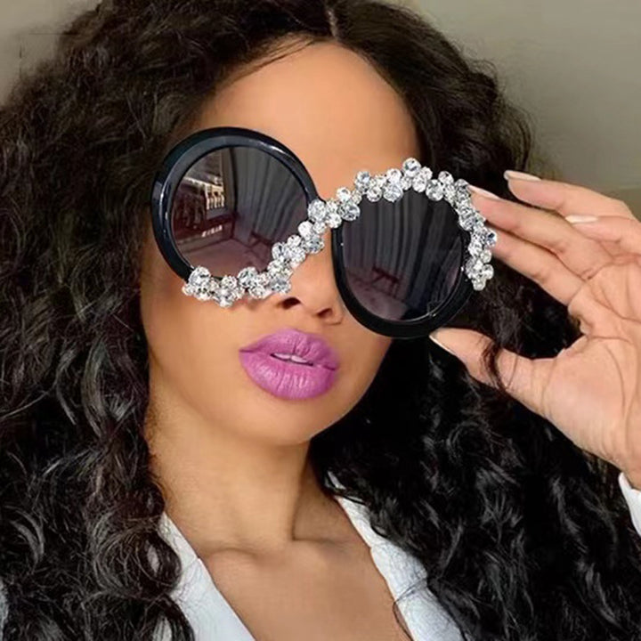 Ladies Glamorous Sunglasses with Rhinestone Applications Bowlift