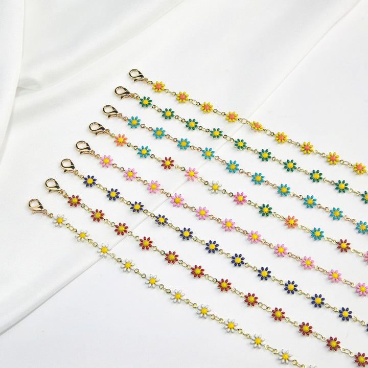 Colorful Floral Chain Bracelet Bowlift