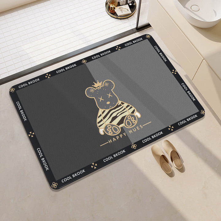 Geometric Patterned Bath Rug Bowlift