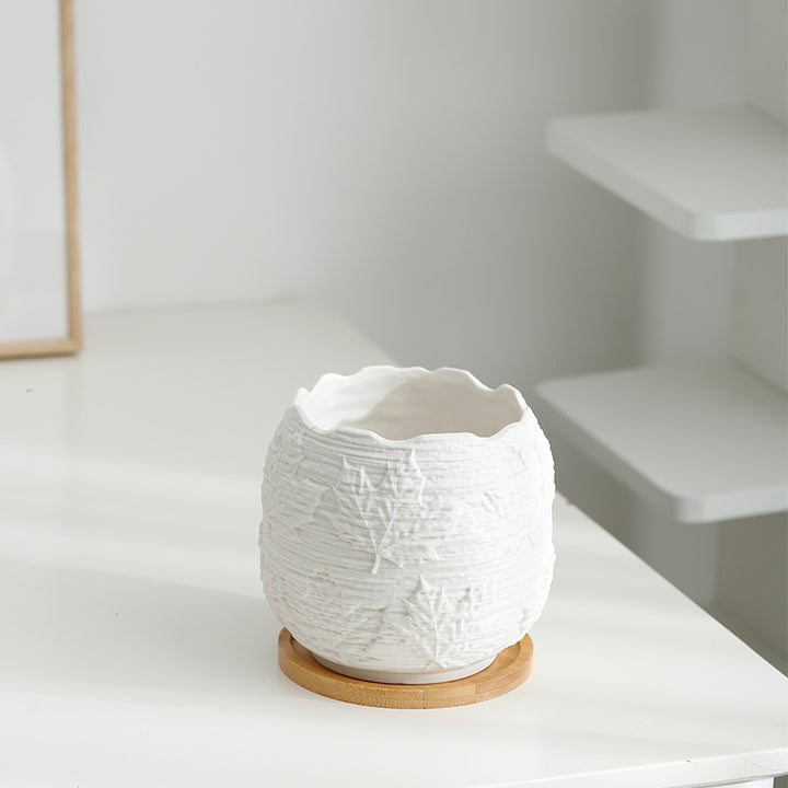 Textured Ceramic Flower Pot Bowlift