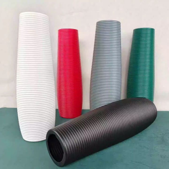 Modern Ribbed Decorative Vase Bowlift