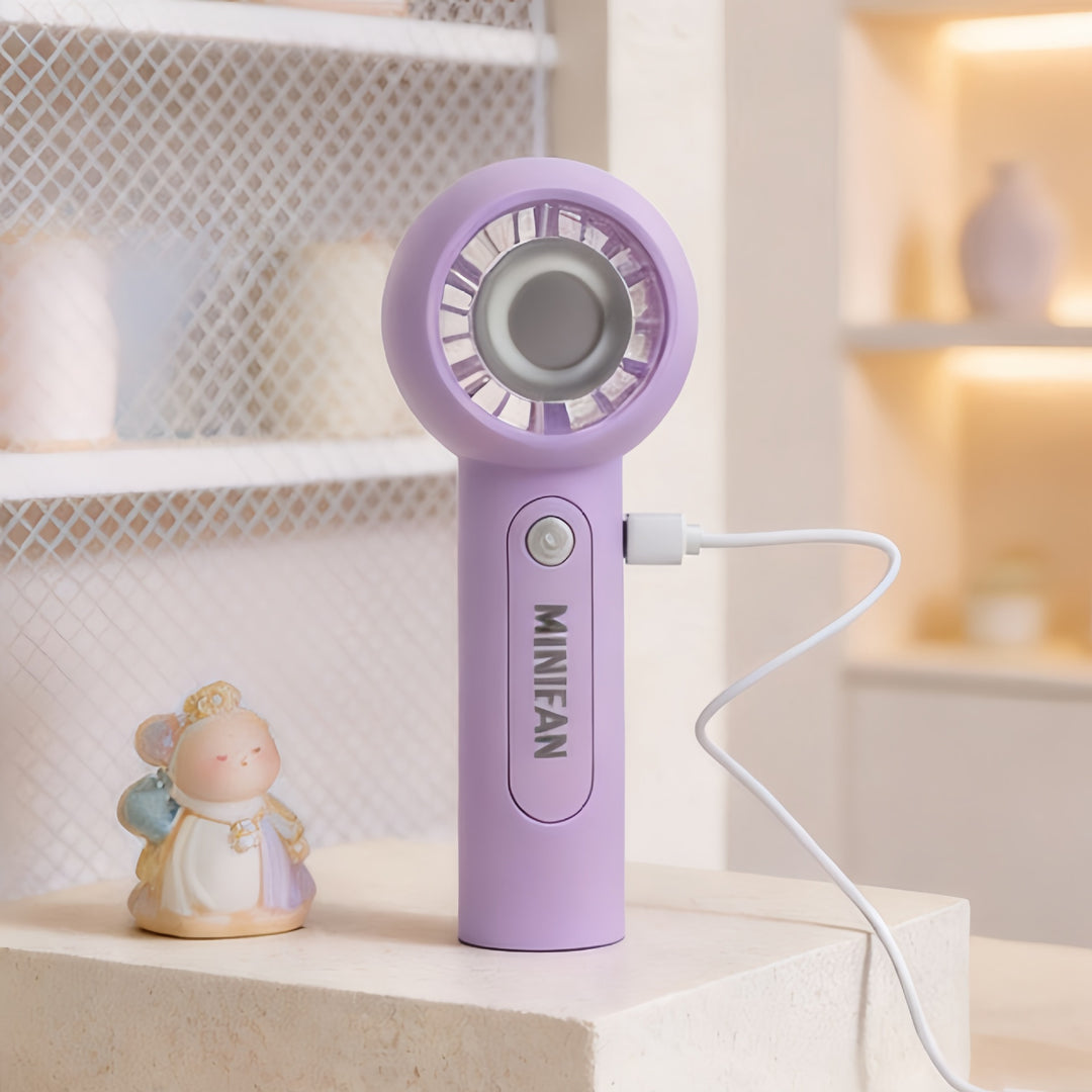 Portable Hand Fan with USB Charging Station Bowlift