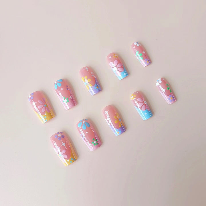 Artificial nail tips with floral designs Bowlift