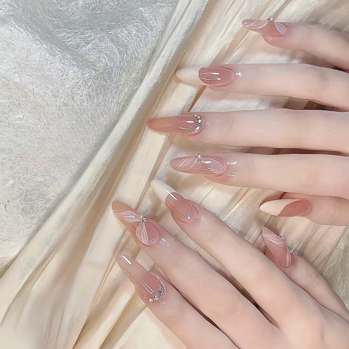 Natural Almond-Shaped Press-On Nails Bowlift
