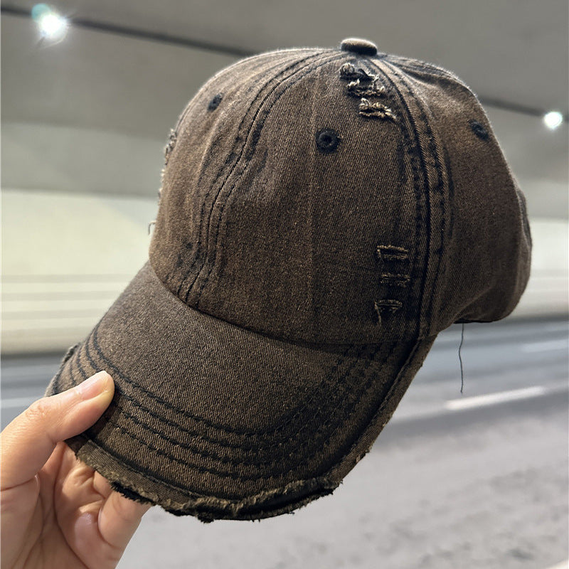 Women's Distressed Denim Baseball Cap Bowlift 1784084028