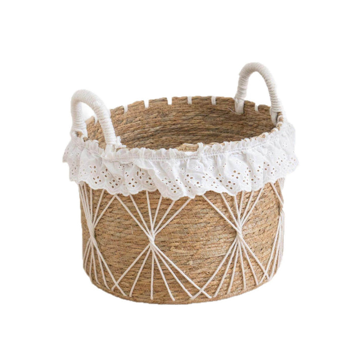 Decorative Woven Storage Basket with Ruffled Edge Bowlift