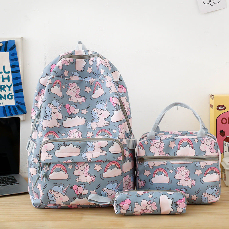 Backpack set with colorful unicorn motif Bowlift