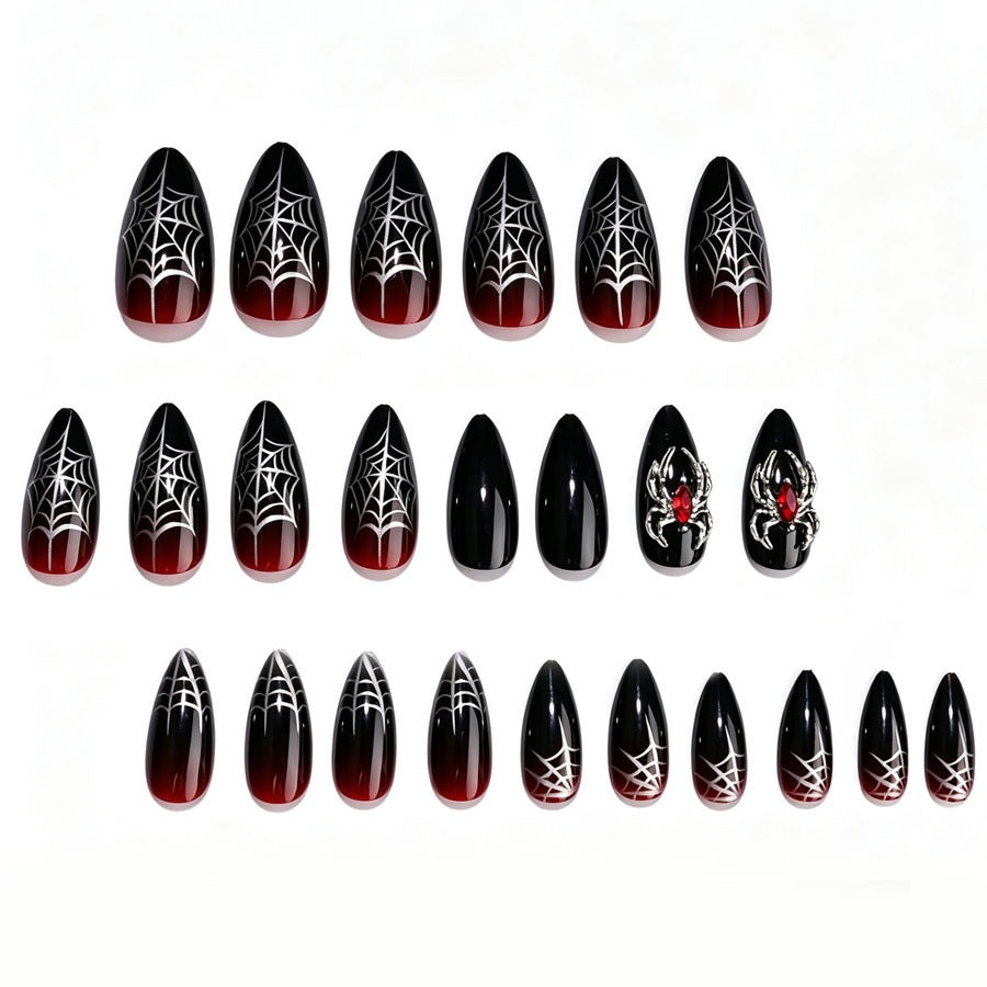 Glamorous artificial nails with spider design Bowlift