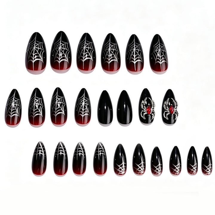 Glamorous artificial nails with spider design Bowlift