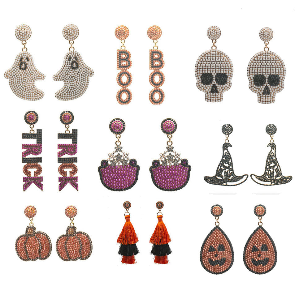 Artistic Skull-Inspired Drop Earrings Bowlift