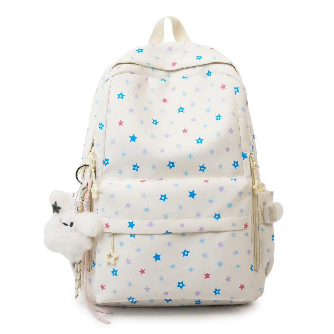 Backpack with Playful Star Pattern and Practical Storage Compartment Bowlift