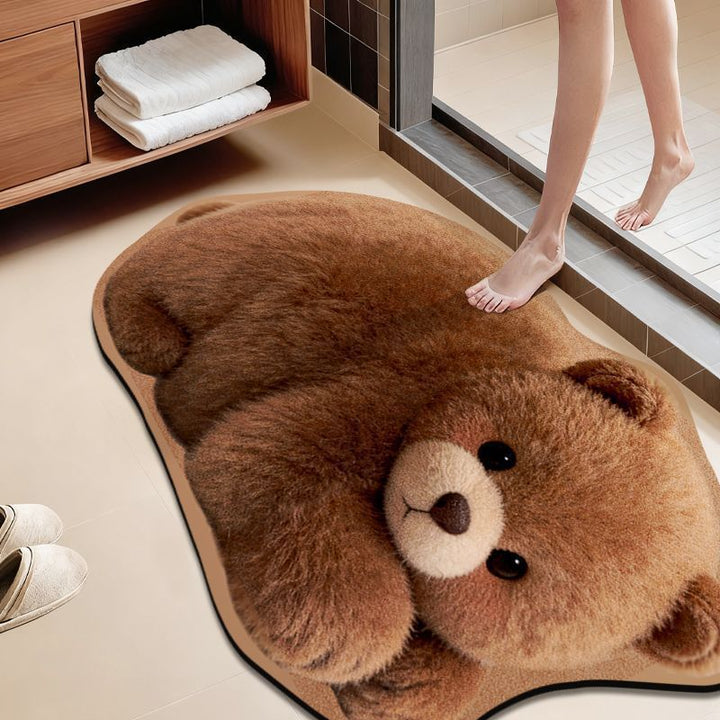Cat-Themed Plush Bath Rug Bowlift